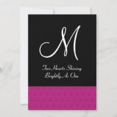 Invitation Mariage noir de Fuschia Featheron Chevron (Dos)