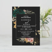 Invitation Mariage noir de l'émeraude de Bourgogne (Debout devant)