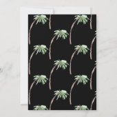 Invitation Mariage noir de palmier tropical (Dos)