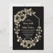 Invitation Mariage noir des tournesols rustiques (Devant)
