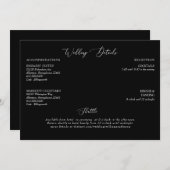 Invitation Mariage noir - Détails (Devant / Derrière)