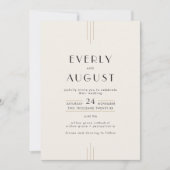 Invitation Mariage noir d'or d'ivoire d'Art déco TOUS les rét (Devant)