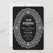 Invitation Mariage noir élégant (Devant)