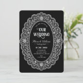 Invitation Mariage noir élégant (Debout devant)