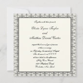 Invitation Mariage noir en dentelle Damask (Dos)
