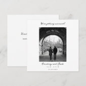 Invitation Mariage noir enregistrer la date (Devant / Derrière)