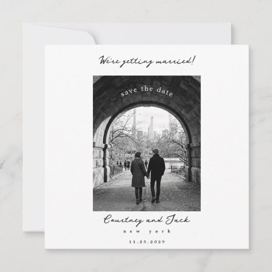 Invitation Mariage noir enregistrer la date (Devant)