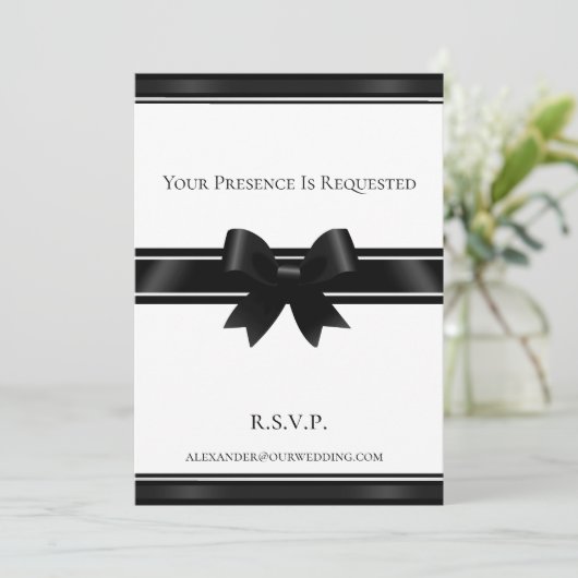 Invitation Mariage noir et blanc (Debout devant)