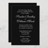 Invitation Mariage noir et blanc (Devant / Derrière)