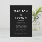 Invitation Mariage Noir et Blanc (Debout devant)