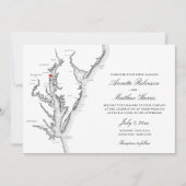 Invitation Mariage noir et blanc à Annapolis Chesapeake Bay (Devant)