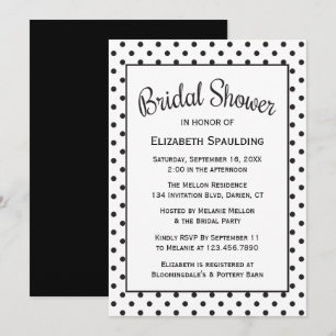 Invitation Mariage Noir Et Blanc à pois