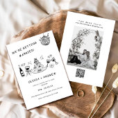 Invitation Mariage noir et blanc blanc blanc à main