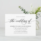 Invitation Mariage noir et blanc classique (Debout devant)