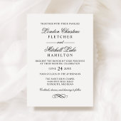 Invitation Mariage noir et blanc classique