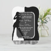 Invitation Mariage noir et blanc classique (Debout devant)