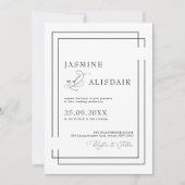 Invitation Mariage noir et blanc classique moderne (Devant)