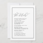 Invitation Mariage noir et blanc classique moderne (Dos)