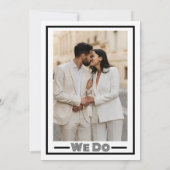 Invitation Mariage noir et blanc contemporain élégant (Dos)