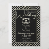 Invitation Mariage noir et blanc d'Afrique tribale (Devant)
