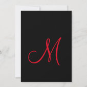 Invitation Mariage noir et blanc Damask Red Accents A09 (Dos)