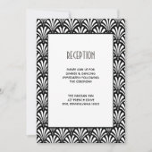 Invitation Mariage noir et blanc d'art déco élégant de Gatsby (Devant)