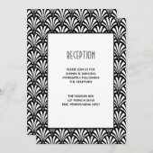 Invitation Mariage noir et blanc d'art déco élégant de Gatsby (Devant / Derrière)
