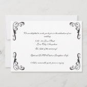 Invitation Mariage noir et blanc de la mariée lesbienne (Dos)