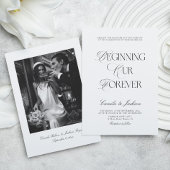 Invitation Mariage Noir et Blanc de l'Argent Ancien Intempore