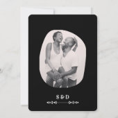 Invitation Mariage noir et blanc de luxe Chic Couple artistiq (Dos)