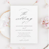 Invitation Mariage noir et blanc de script simple