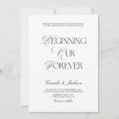 Invitation Mariage Noir et Blanc Élégant à l'Ancienne (Devant)