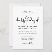 Invitation Mariage noir et blanc élégant et moderne (Devant)