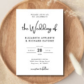 Invitation Mariage noir et blanc élégant et moderne