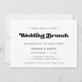 Invitation Mariage noir et blanc élégant et rétro Brunch (Devant)