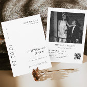 Invitation Mariage noir et blanc Enregistrer la photo Date