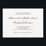 Invitation Mariage noir et blanc minimal de l'élégance |<br><div class="desc">Ce style de minimaliste comporte la typographie moderne élégante en noir et blanc.</div>