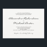 Invitation Mariage noir et blanc minimal de l'élégance |<br><div class="desc">Ce style de minimaliste comporte la typographie moderne élégante en noir et blanc.</div>