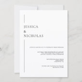 Invitation Mariage noir et blanc minimaliste (Devant)