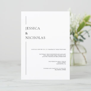 Invitation Mariage noir et blanc minimaliste