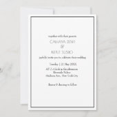 Invitation Mariage noir et blanc minimaliste (Devant)