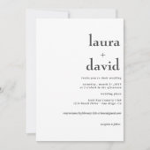 Invitation Mariage noir et blanc minimaliste (Devant)