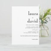 Invitation Mariage noir et blanc minimaliste (Debout devant)