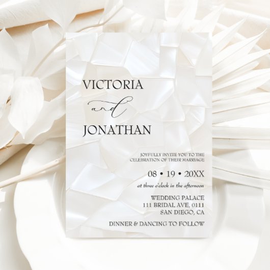 Invitation Mariage noir et blanc minimaliste moderne