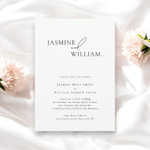 Invitation Mariage noir et blanc minimaliste moderne