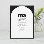 Invitation Mariage noir et blanc minimaliste romantique (Debout devant)