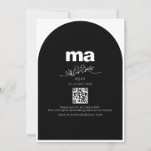 Invitation Mariage noir et blanc minimaliste romantique (Dos)