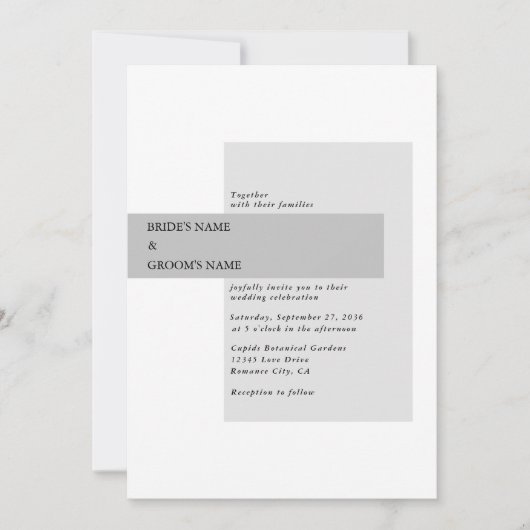 Invitation Mariage noir et blanc moderne (Devant)