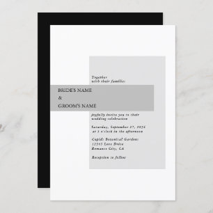 Invitation Mariage noir et blanc moderne