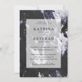 Invitation Mariage noir et blanc moderne (Devant)